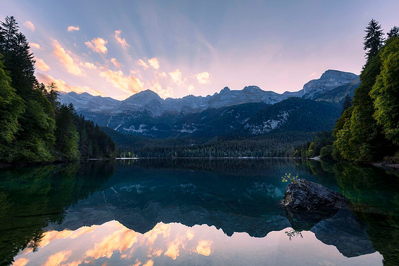 SUNSET ON TOVEL LAKE